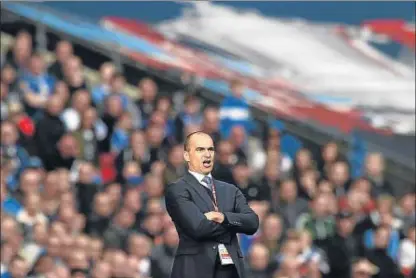  ?? TONY OBRIEN / REUTERS ?? El entrenador del Everton, Roberto Martínez, el pasado sábado en el estadio de Wembley