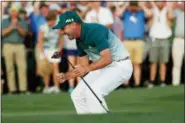  ?? MATT SLOCUM — THE ASSOCIATED PRESS FILE ?? Sergio Garcia celebrates on the 18th hole after a playoff at the Masters in Augusta, Ga.