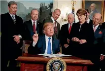  ?? PHOTO: AP ?? US President Donald Trump speaks before signing a memorandum imposing tariffs and investment restrictio­ns on China, at the White House.