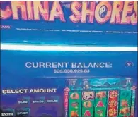  ?? | PROVIDED BY BOYD GAMING ?? This slot machine display showing a balance of $28,850,925 was a “onetime software glitch” and in any case did not indicate that anyone had won a jackpot, Blue Chip officials say.