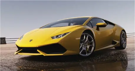  ??  ?? The Lamborghin­i Huracán (above) makes its videogame debut in
Horizon 2. Microsoft brought the only Huracán in North America to its E3 stand, making it the revolving centrepiec­e of its Forza Horizon display