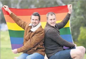  ??  ?? BACK DIVERSITY: Wimmera Pride Project’s Patrick Quaine, left, and his partner Scott Robinson are calling on candidates running for council elections to make a pledge to fly the rainbow flag on LGBTIQ awareness days. Picture: PAUL CARRACHER