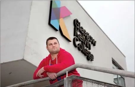  ??  ?? Student Grant Mackay, outside Glasgow Kelvin College’s East End Campus, fears the dispute could hit his plans for a university place