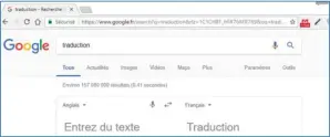  ??  ?? Pour des extraits de textes, privilégie­z l’outil de traduction intégré à Google et ses quelques possibilit­és.