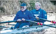  ?? ?? Retired John Munro, 75, at St Andrew Boat Club in Edinburgh, right; and rowing with Mike Kelly, 69, above