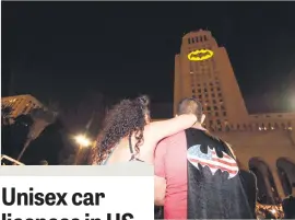  ?? Picture: AFP ?? GONE. The Batman signal is projected on to the Los Angeles city hall in a tribute to the late actor Adam West who played him.