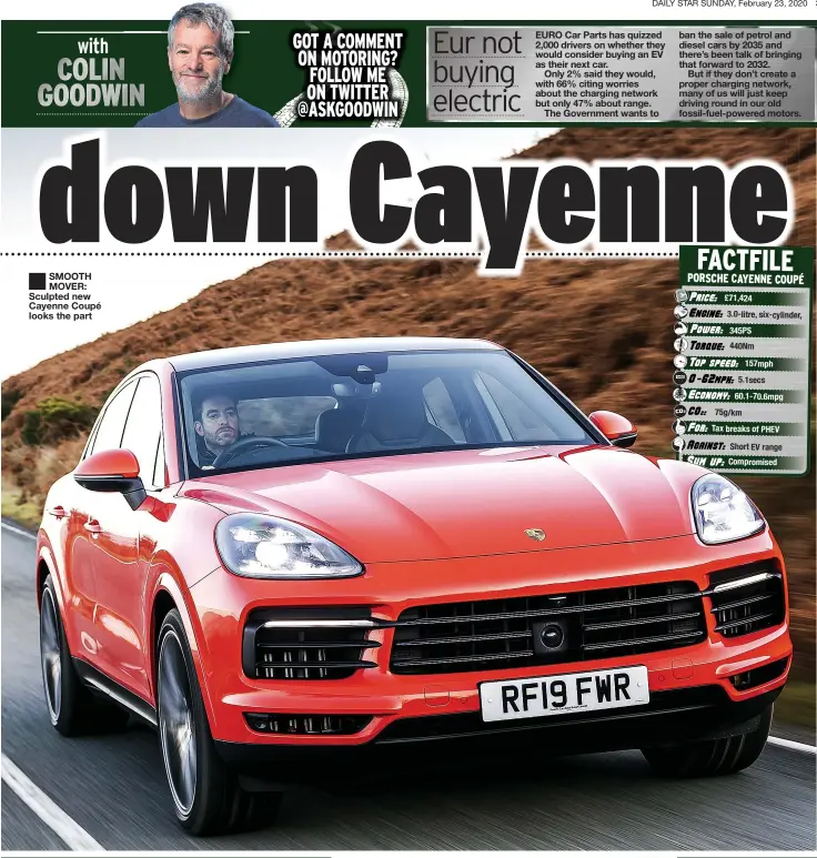  ??  ?? SMOOTH MOVER: Sculpted new Cayenne Coupé looks the part