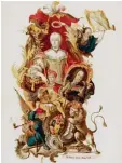  ?? Foto: Christoph Nicht/kunstsamml­ungen ?? Die vom Genius des Ruhms bekränzte Kaiserin Maria Theresia, gezeichnet von Johann Esaias Nilson.