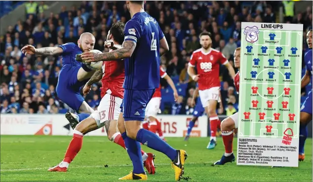  ?? PICTURES: Action Images ?? YOU BEAUTY: Cardiff’s Aron Gunnarsson scores the all-important winner