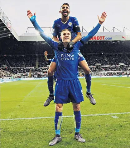  ??  ?? Here to stay: It appears that Jamie Vardy and Riyad Mahrez, Leicester’s two key attackers from their titlewinni­ng season, will remain at the King Power Stadium