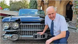  ?? ?? Martin Robins with the kind of 1950s Cadillac that Sir George Dowty used to drive, at the Dowty workers’ reunion