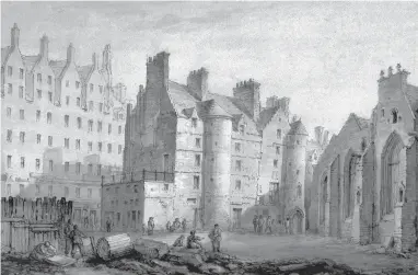  ??  ?? Edinburgh's Old Tolbooth, built in the 14th century. If local witches were sent for trial in Edinburgh, the court usually met here. This was thus the building in which more Scottish witches were tried than any other