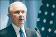  ?? AP/FRANK FRANKLIN II ?? Attorney General Jeff Sessions speaks April 28 in Central Islip, N.Y. Sessions is among the alumni of the Young America’s Foundation.