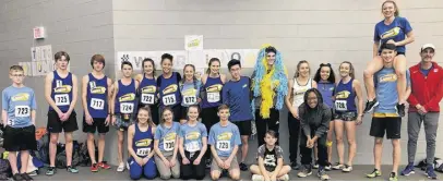  ?? CONTRIBUTE­D ?? Truro Lions during Day 1 track events at the ANS indoor track and field championsh­ip at the Canada Games Centre in Halifax. Front row, from left, Cassie Beselt, Jennessa Wolfe, Haley Angus, Carter Myatt, Ryland Galloway and Martha Yiridoe. Back row, Miles Higgins, Isaac Kennedy, Colby Burnham, Logan Johnstone, Isabella Gouthro, Nadia Barrington, Piper Sampson, Keira Maccallum, Michael Zhou, Tyler Macneil, Lauren Macdonald, Willa Evans, Amy Morgan, Oliver Arnfast, Mira Alexander and Dave Galloway.