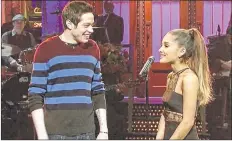  ?? NBC UNIVERSAL ?? Ariana Grande and Pete Davidson are shown on “SNL”.