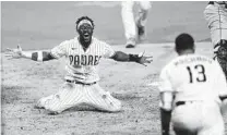  ?? K.C. ALFRED U-T ?? Jorge Mateo celebrates after scoring the winning run on a Jurickson Profar hit in the bottom of the ninth inning last year.