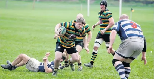  ?? Barry Hobson ?? Jordan Clarkey in action for Littleboro­ugh against Eccles during Saturday’s game at Rakewood