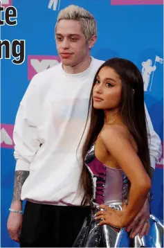  ?? — Reuters file photo ?? Davidson and Grande arrive at the MTV Video Music Awards in New York last Aug 20.