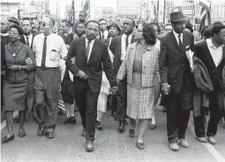  ?? Getty Images file photo ?? Martin Luther King Jr. arrives in Montgomery, Ala., on March 25, 1965, at the culminatio­n of the Selma to Montgomery March. Rememberin­g King reminds us what hope means — that the future will be better only if we believe we have the power to create it.