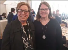  ?? GARY PULEO - DIGITAL FIRST MEDIA ?? President Judge and Norristown native Susan Peikes Gantman, of the Superior Court of Pennsylvan­ia, left, with award winner the Honorable Margaret Hunsicker at Montgomery Bar Associatio­n’s annual business luncheon on Friday.