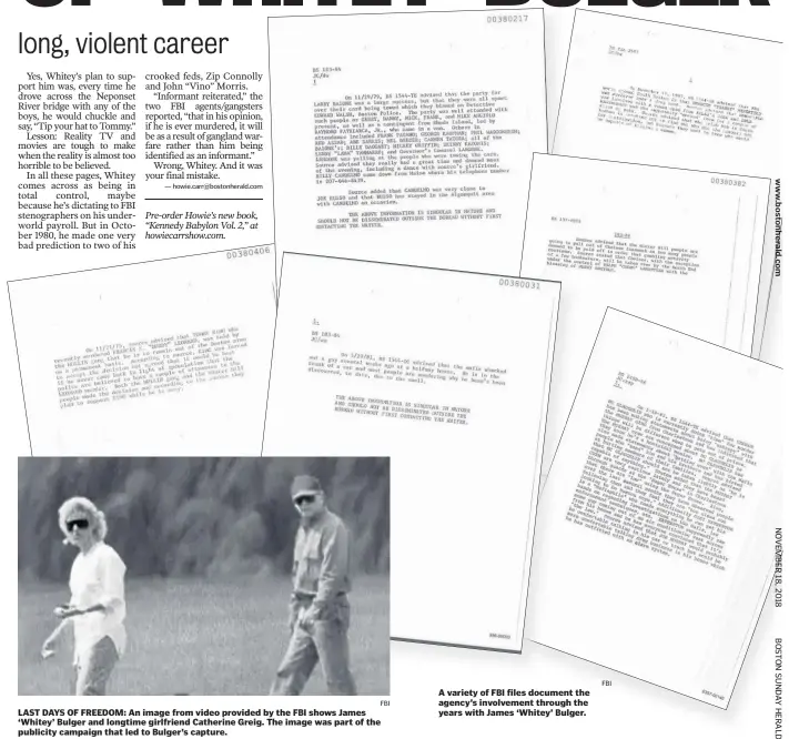  ?? FBI ?? A variety of FBI files document the agency’s involvemen­t through the years with James ‘Whitey’ Bulger.