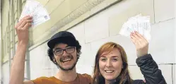  ?? Sean McCrory and Keana Jardine show off their tickets for the Stereophon­ics at the Caird Hall. Picture: Dougie Nicolson. ??