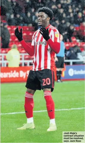  ??  ?? Josh Maja’s contract situation must be resolved, says Jack Ross