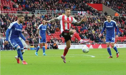  ??  ?? Sunderland and Gillingham in League One action in March. Photograph: Ian Horrocks/Sunderland AFC via Getty Images