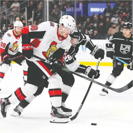  ?? HARRY HOW/GETTY IMAGES/FILES ?? Prospect Rudolfs Balcers is one of several Senators playing overseas while waiting for the NHL season to begin.