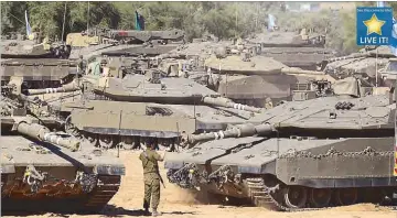 Israeli tanks amassing at Gaza border