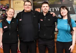  ?? Photo by Michelle Cooper Galvin ?? Linda O’Sullivan, Kieran Sweeney, Conor Buckley and Sarah Clinton at the opening of Portwest, New Street, Killarney on Friday.