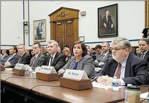  ?? AP/PABLO MARTINEZ MONSIVAIS ?? American Airlines Senior Vice President of Customer Experience Kelly Philipovit­ch testified Tuesday on Capitol Hill that the airline is now more closely monitoring oversold flights.