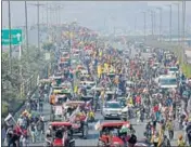  ?? AP ?? Farmers protesting against the new farm laws during a tractor rally in New Delhi.