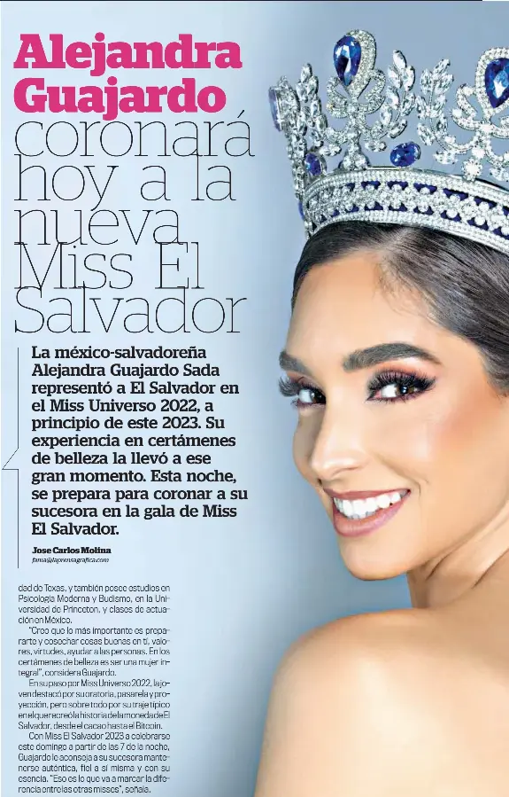 Alejandra Guajardo coronará hoy a la nueva Miss El Salvador PressReader