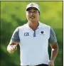  ?? Sam Greenwood / Getty Images ?? K.H. Lee reacts to his putt on the 18th green during the final round of the AT&T Byron Nelson on Sunday in McKinney, Texas.