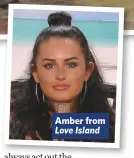  ??  ?? Amber from Love Island