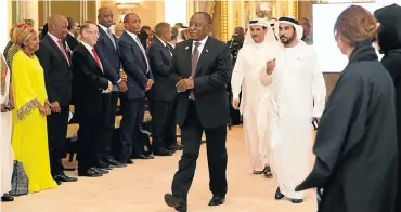  ?? Picture: GCIS ?? President Cyril Ramaphosa at a United Arab Emirates-South Africa Business Forum during his state visit to the UAE this week. The president has secured promises of a total of $20-billion in investment from the UAE and Saudi Arabia.