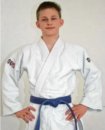  ?? Foto: Dirk Sing ?? Toller Erfolg: der 15 jährige Neuburger Lucas Bornschein nahm in diesem Jahr zum ersten Mal an den deutschen Judo Meister schaften teil.