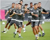  ?? Reuters ?? Bayern’s James Rodriguez (left) during training. —