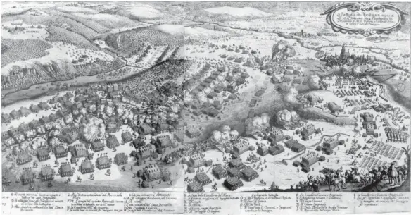  ?? FOTO: STADTARCHI­V NÖRDLINGEN, GRAPHISCHE SAMMLUNG ?? Rund 70 000 Kämpfer, 10 000 Tote: die Schlacht von Nördlingen in einem alten Stich.