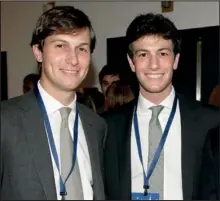  ?? PHOTO: GETTY IMAGES ?? Oh brother: Jared ( left) and Joshua Kushner in New York in 2008 and ( right) Joshua at the anti-Trump march