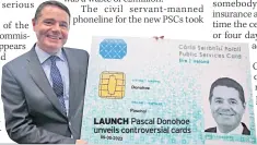 ??  ?? LAUNCH Pascal Donohoe unveils controvers­ial cards