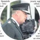  ??  ?? A woman sheds a tear (top), and PSNI Chief Constable GeorgeHami­lton at yesterday’s service