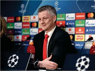  ?? — Reuters ?? Manchester United manager Ole Gunnar Solskjaer during a press conference on Tuesday.