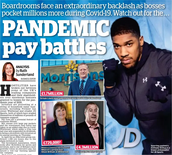  ??  ?? Sparring partners: Anthony Joshua is a brand ambassador for JD Sports