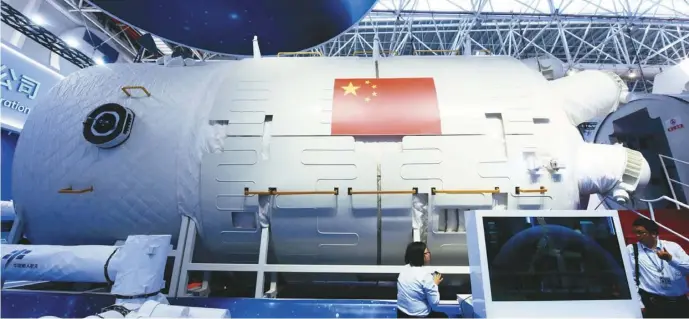  ??  ?? 中國「天和號」太空站。 （路透）