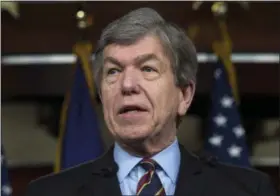  ?? MOLLY RILEY — THE ASSOCIATED PRESS ?? U.S. Sen. Roy Blunt, R-Mo. speaks during a news conference on Capitol Hill in Washington, D.C., in February 2015.