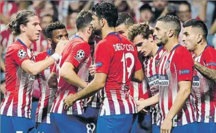  ?? FOTO: J.A.S. ?? El Atlético de Madrid sacó adelante un partido muy complicado ante un rival que se mostró ordenado, serio y también valiente