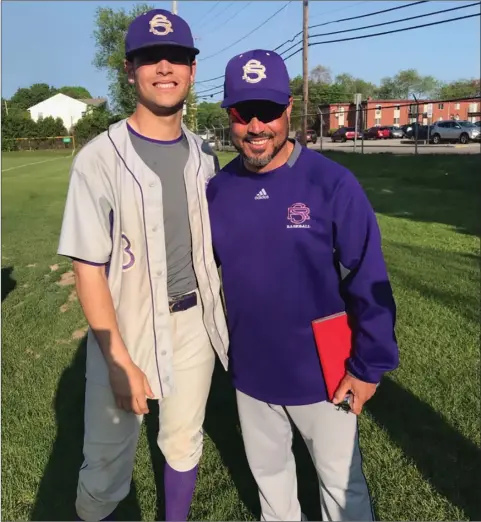  ?? File photos ?? St. Raphael senior shortstop Cam Wilson, left, was excited to spend one more baseball season with his father, SRA assistant coach Joey Wilson, but that won’t happen because of the COVID-19 pandemic. The younger Wilson is still focused on a summer baseball season and his future at AIC.