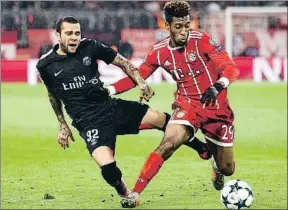  ?? ADAM PRETTY / GETTY ?? Kingsley Coman supera al exblaugran­a Dani Alves